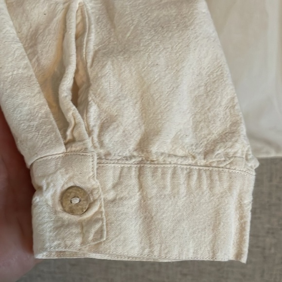 Alejandro Julian Ecru Cotton Button Down Shirtt Size L - Picture 9 of 13